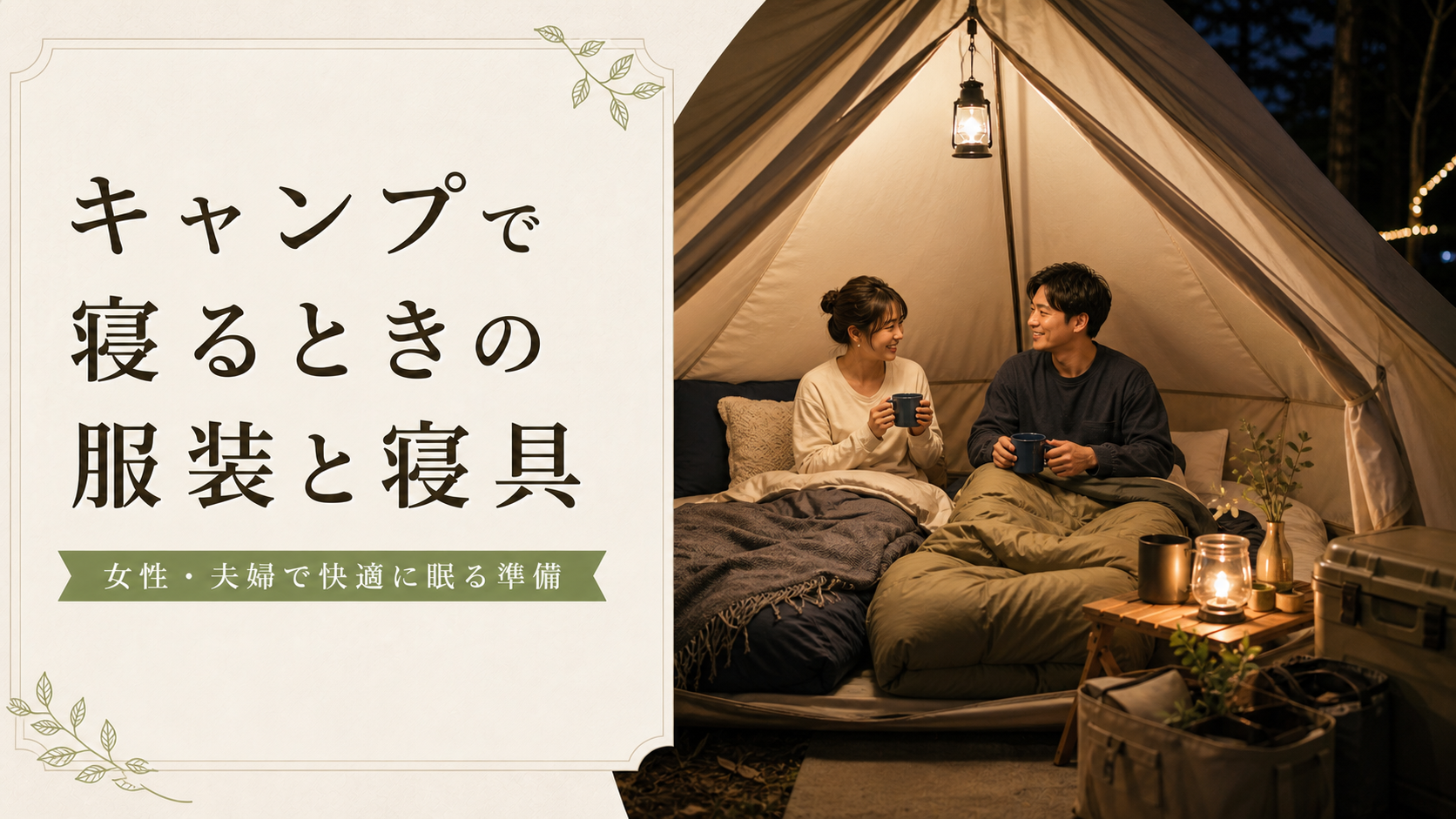 キャンプで寝るときの服装と寝具のアイキャッチ画像